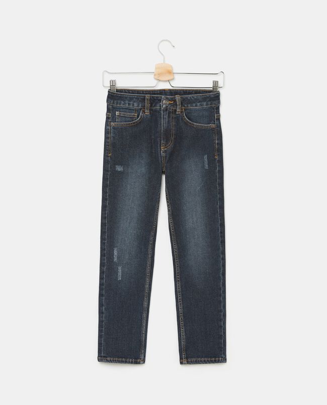 Jeans straight con lavaggio stone in misto cotone ragazzo carousel 0