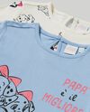 Pack 2 t-shirt in puro cotone neonata