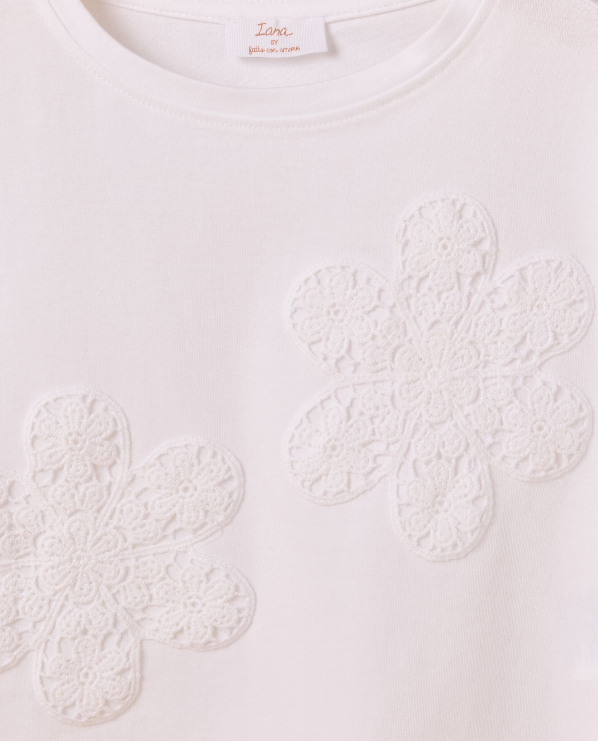 T-shirt IANA in cotone stretch con ricami bambina