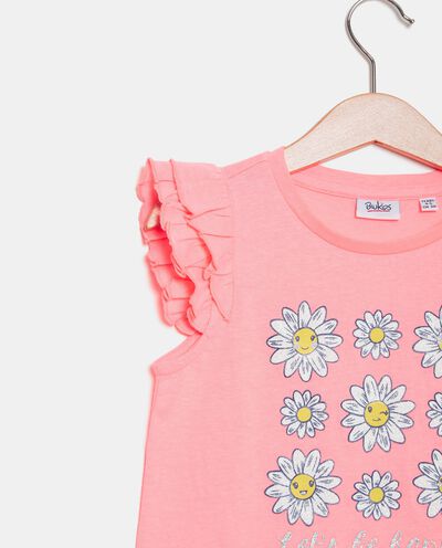 T-shirt in jersey cotone organico con stampa bambina detail 1