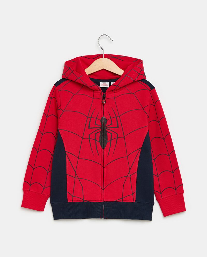 Felpa con zip stampa Spider-Man in puro cotone bambino cover
