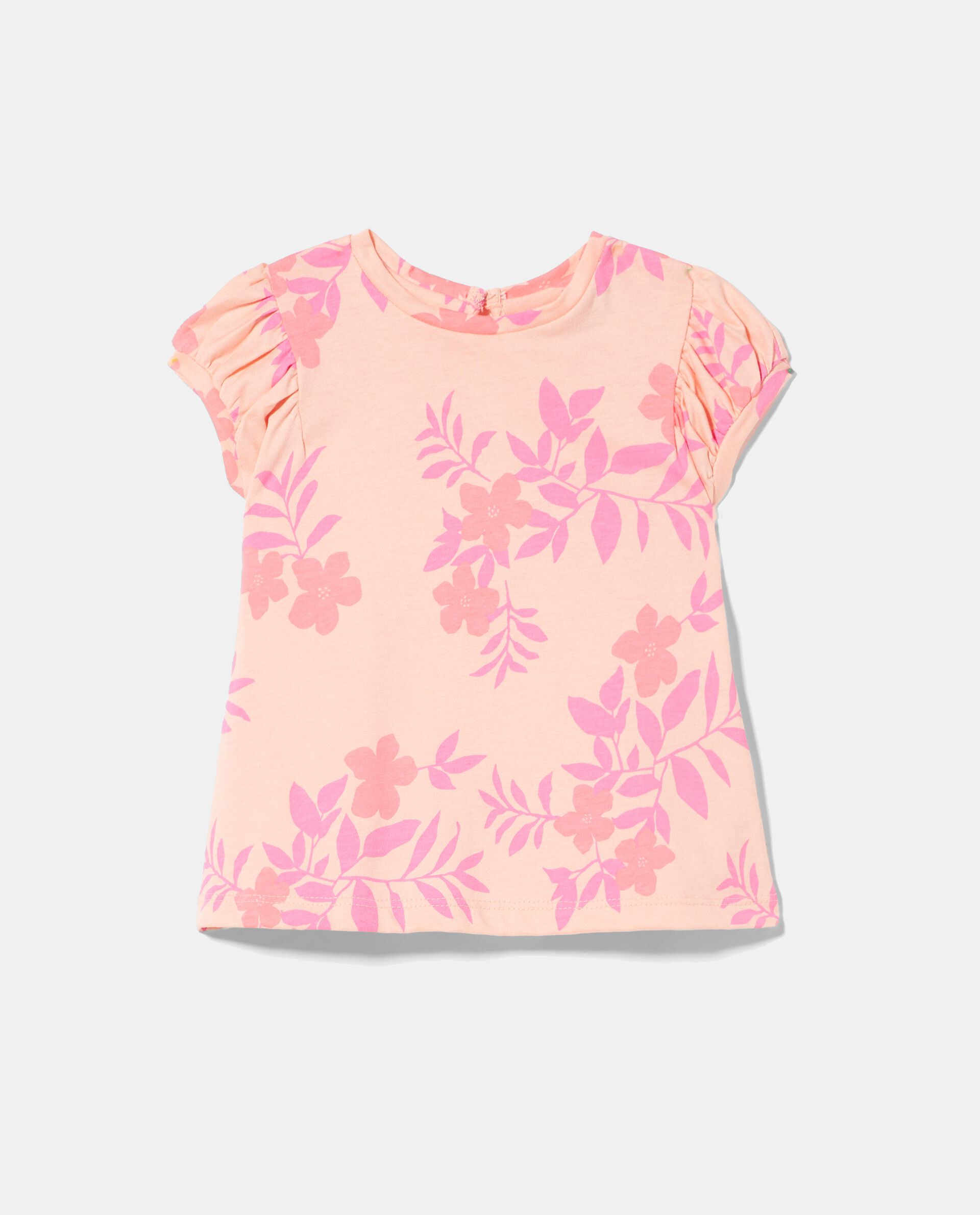 T-shirt in puro cotone con stampa floreale neonata
