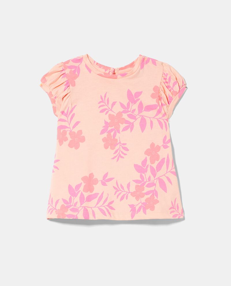T-shirt in puro cotone con stampa floreale neonata cover