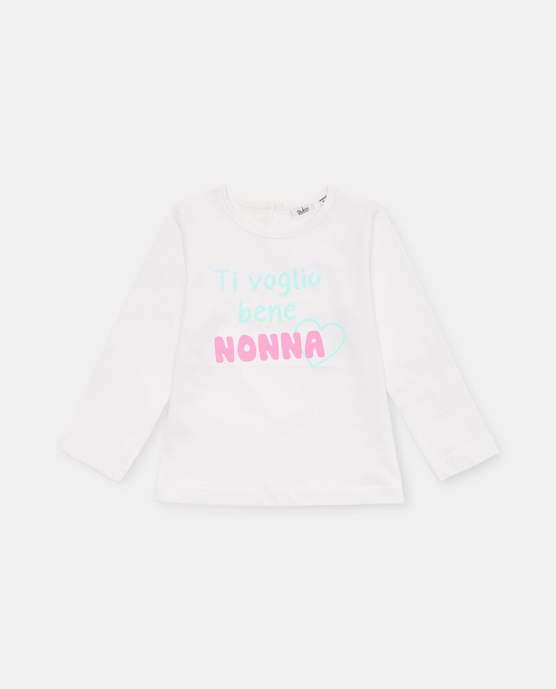T-shirt in puro cotone con stampa “ti voglio bene nonna” neonata single tile 0 