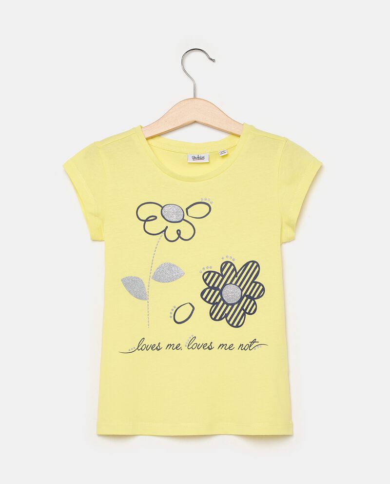 T-shirt con stampa fiori in puro cotone bambina cover