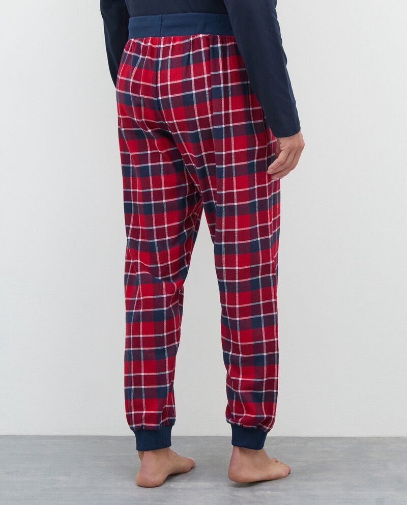 Pantalone pigiama in flanella di puro cotone uomo single tile 1 cotone