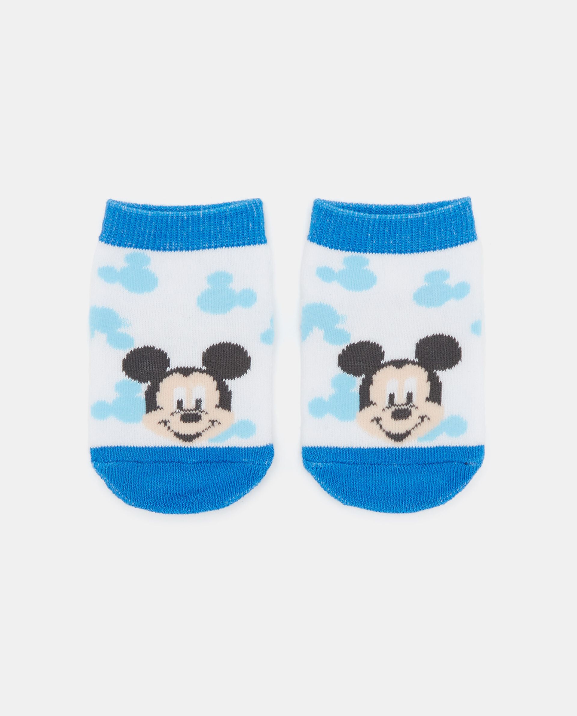 Calze antiscivolo con stampa Mickey in misto cotone neonato