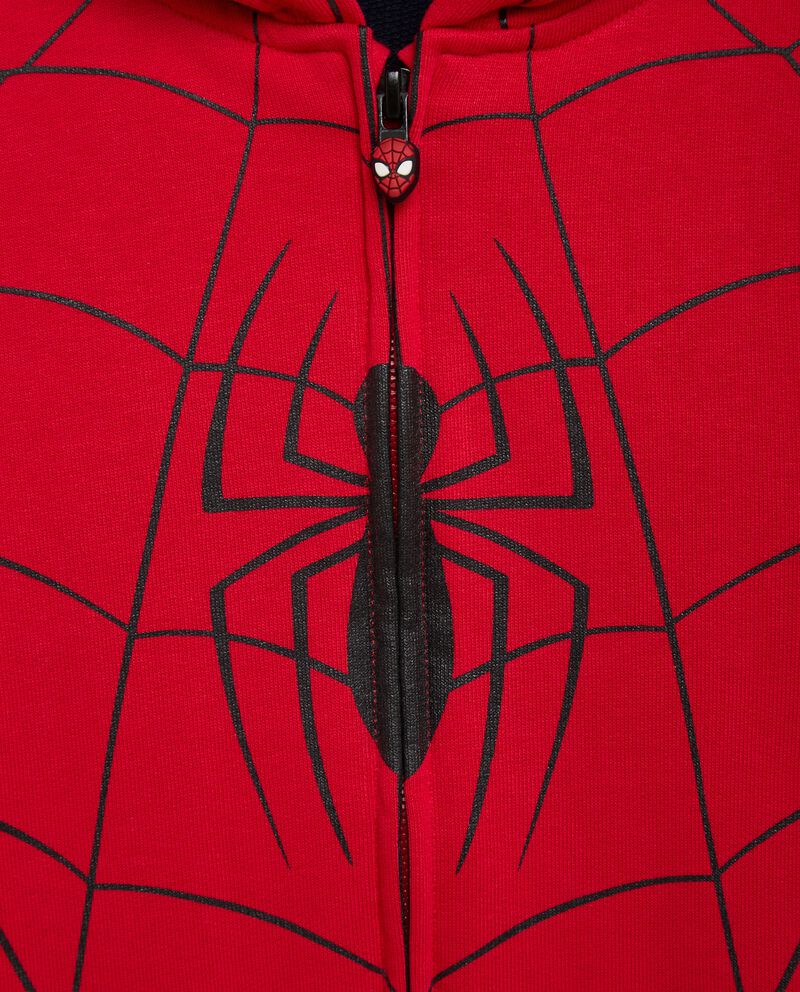 Felpa con zip stampa Spider-Man in puro cotone bambino single tile 1 cotone