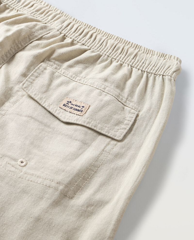 Pantaloni lunghi in misto lino ragazzo single tile 1 cotone