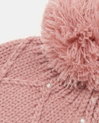 Sciarpa in tricot con pompon e strass detail 1