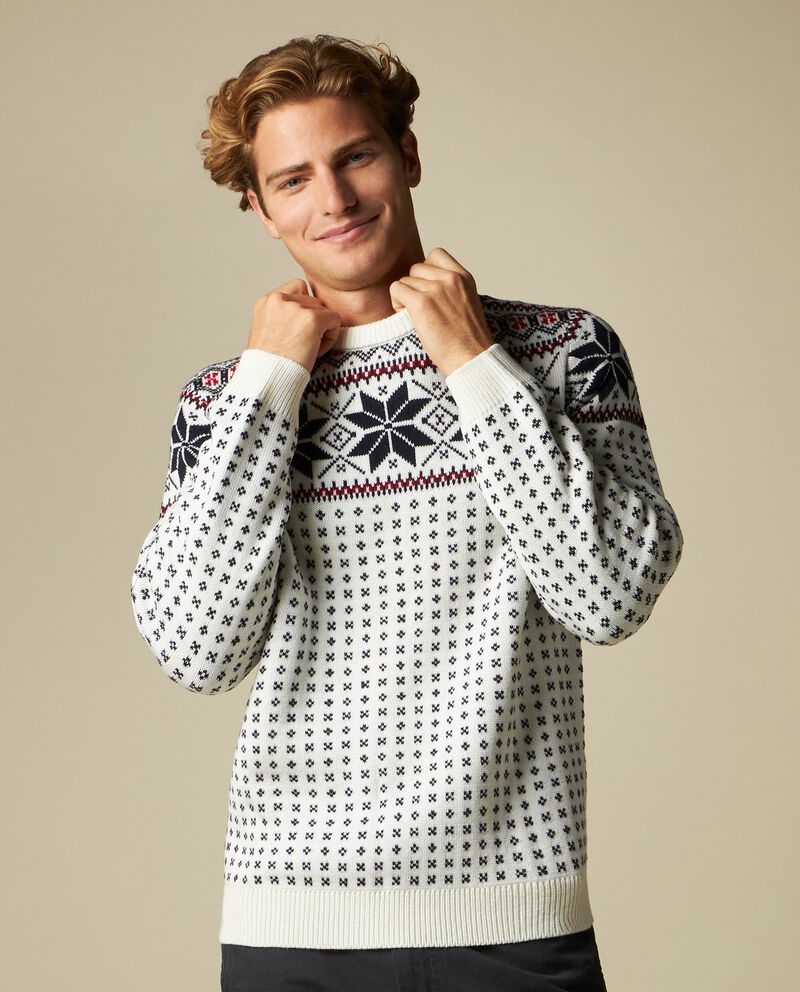 Girocollo tricot con lavorazione jacquard Natale uomo cover