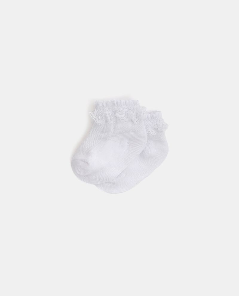 Calzini in cotone biologico con dettaglio in pizzo neonata cover