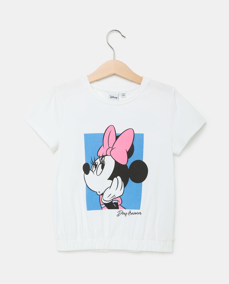 T-shirt girocollo con stampa Minnie in cotone elasticizzato bambina single tile 0 