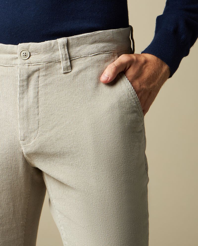 Pantaloni in costina di cotone stretch uomo single tile 2 cotone
