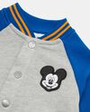 Felpa con bottoni e stampa Mickey Mouse in misto cotone neonato