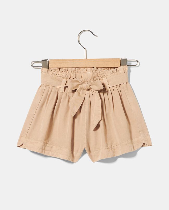 Shorts in lyocell con fiocco bambina carousel 0