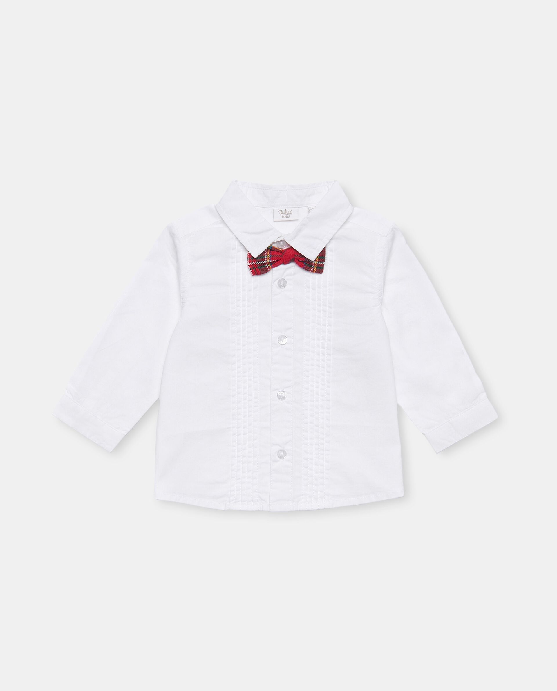 Camicia in popeline di cotone con papillon neonato