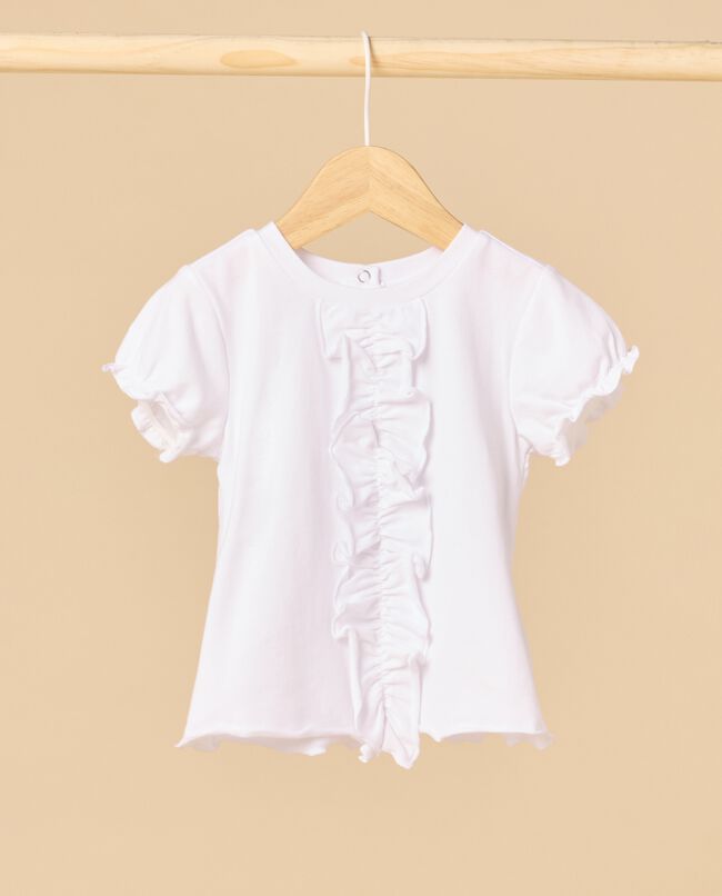 T-shirt IANA in cotone stretch con rouches neonata carousel 0