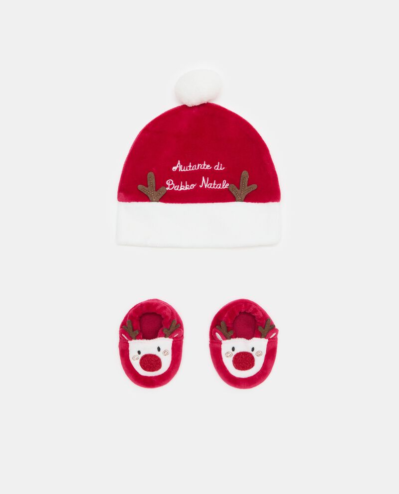 Set berretto e scarpine natalizie neonati cover
