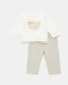 Completo jogging maglia e leggings in misto cotone neonata
