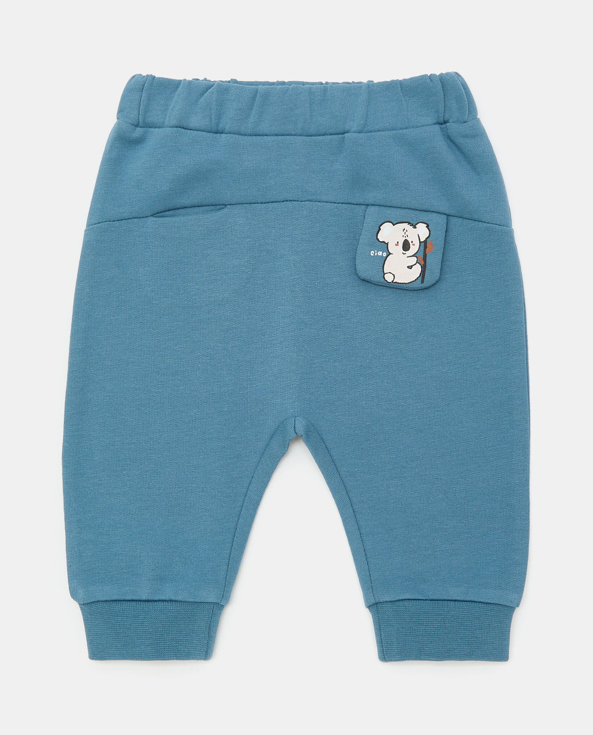 Pantaloni in felpa garzata di puro cotone neonato