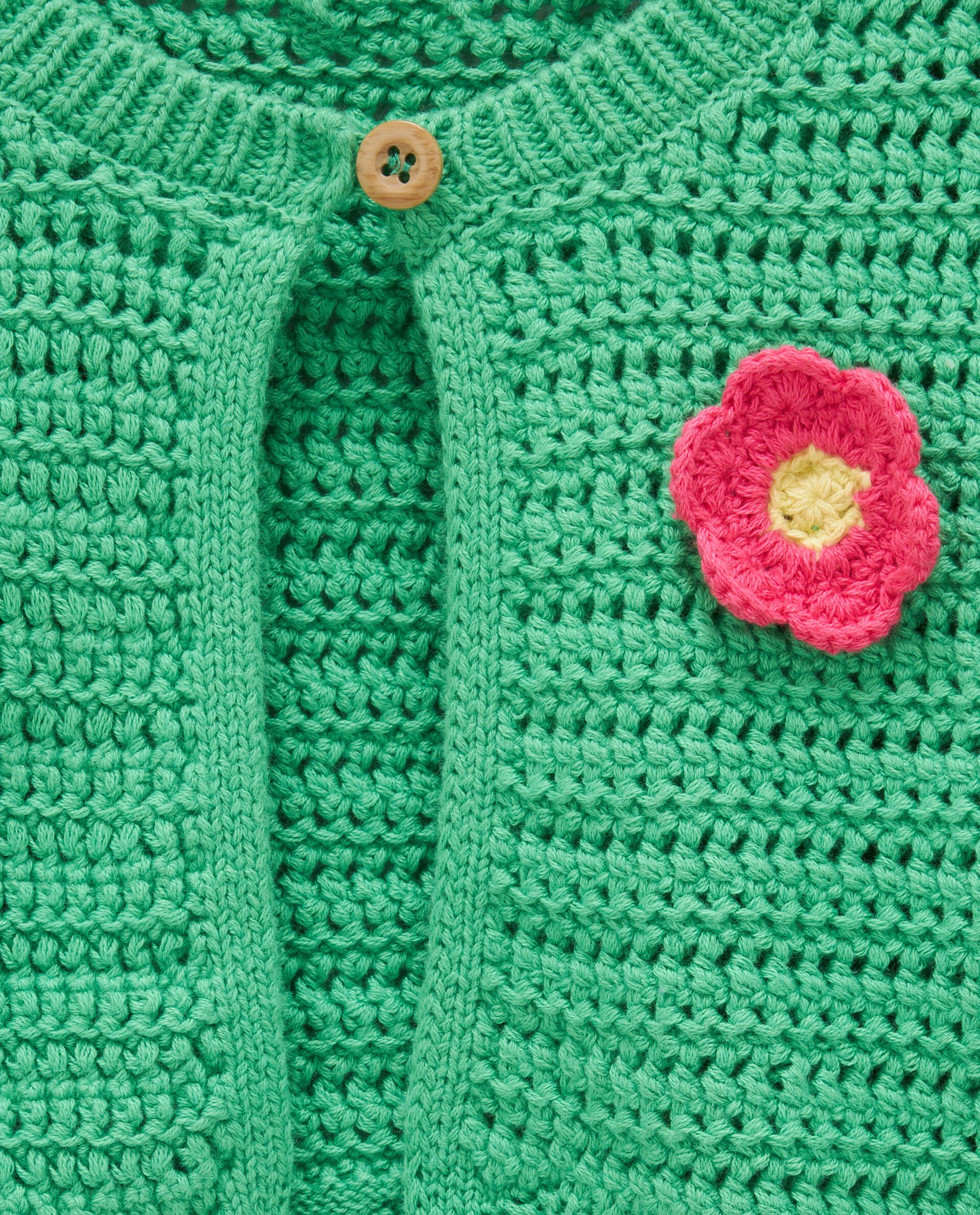 Cardigan tricot con ricami e applicazioni bambina