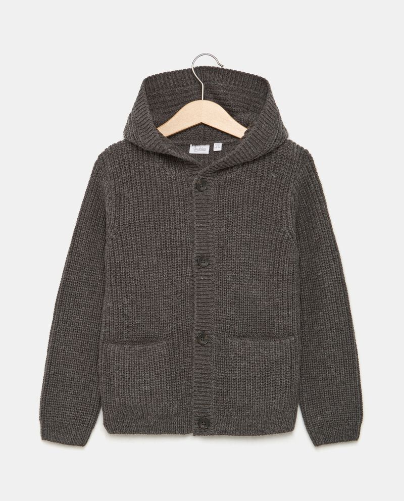 Cardigan in misto lana con cappuccio bambino cover