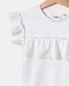 T-shirt in puro cotone con rouches bambina