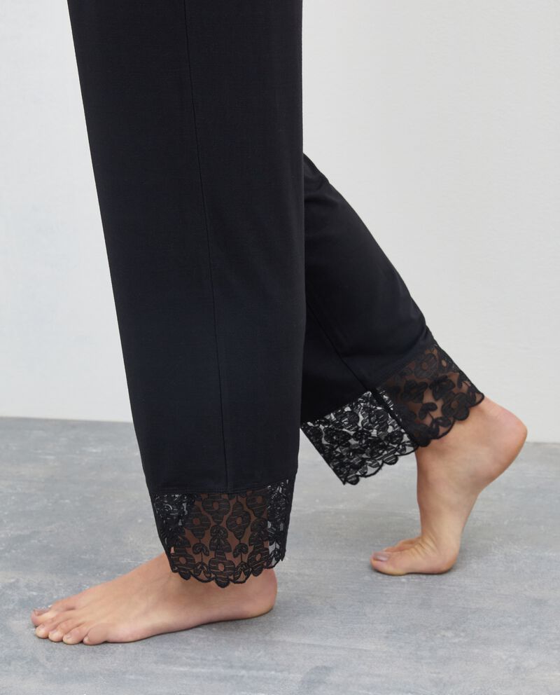 Pantaloni pigiama donna con pizzo single tile 2 
