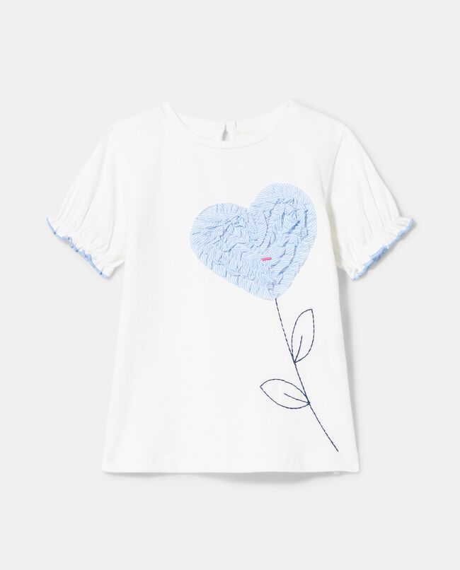 T-shirt in cotone con fiore cuore neonata carousel 0