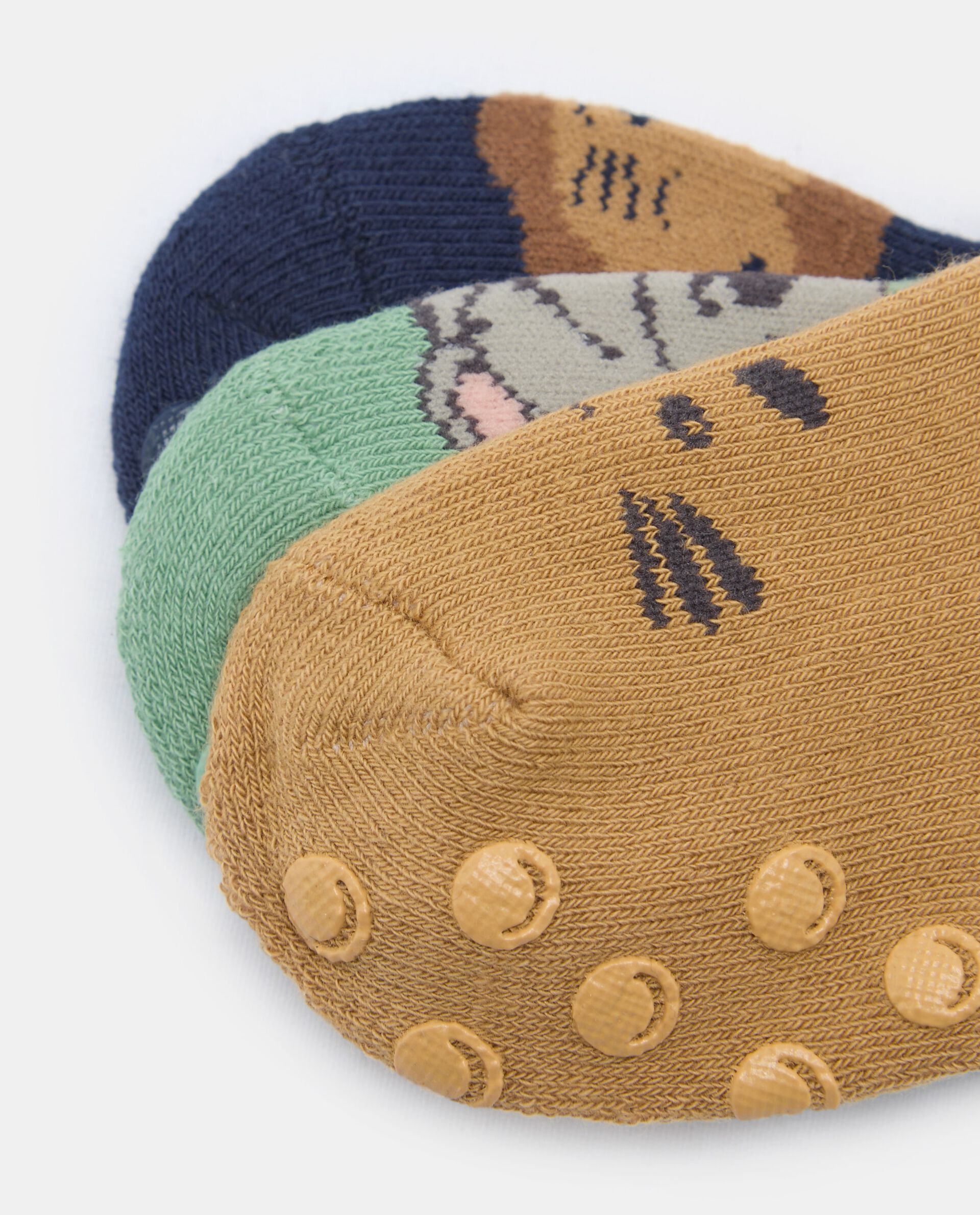 Pack 3 calze antiscivolo stampa in cotone neonato