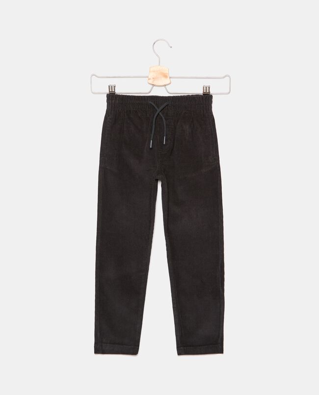 Pantaloni in cotone elasticizzato a costine bambino carousel 0