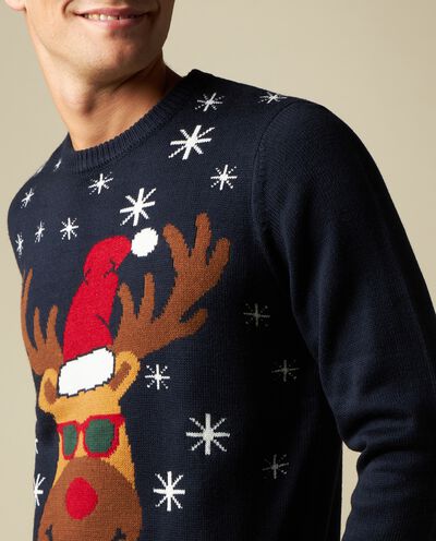 Girocollo tricot con lavorazione jacquard Natale uomo detail 2