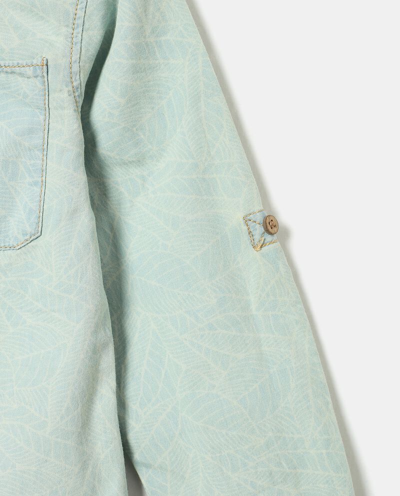 Camicia in denim di puro cotone con maniche arrotolabili bambino single tile 1 cotone