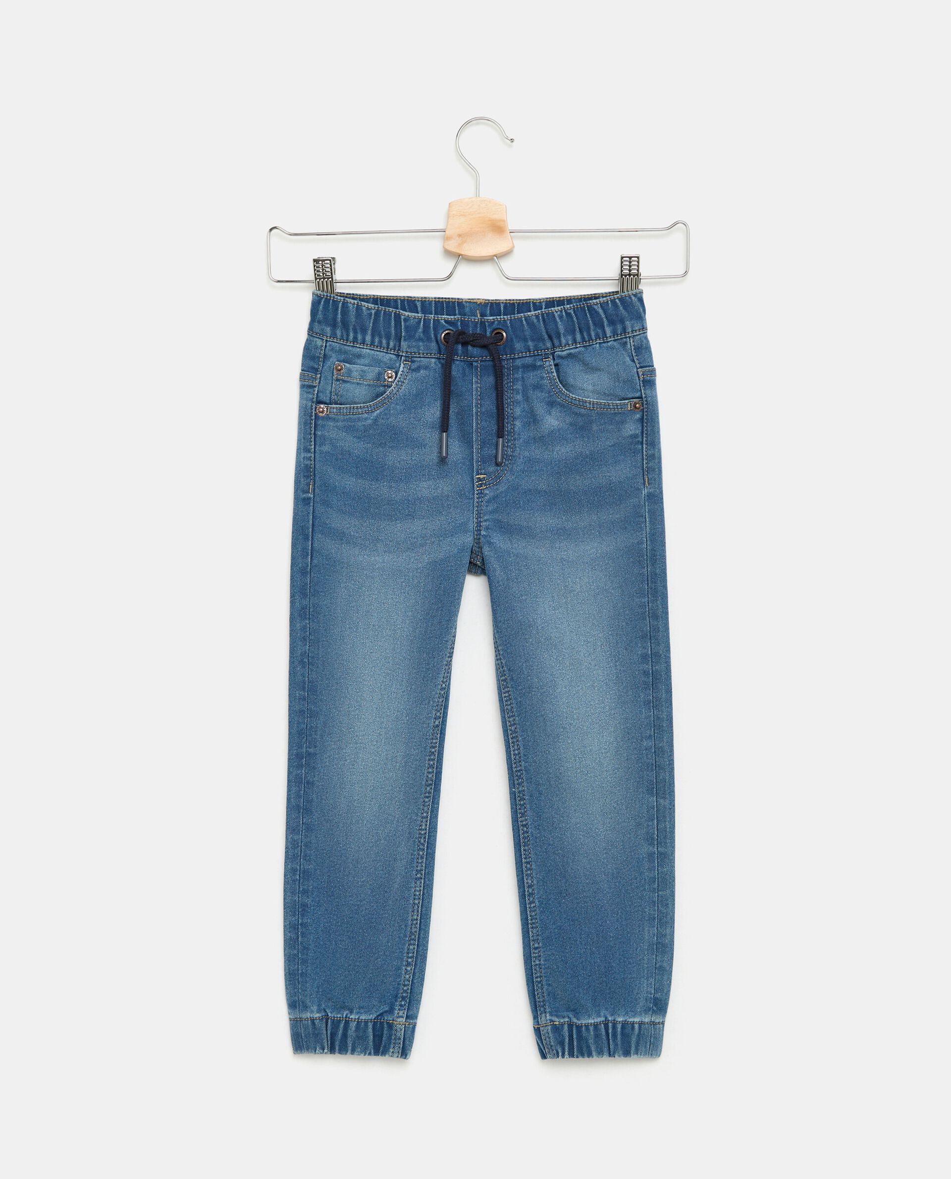 Jeans con lavaggio stone in misto cotone bambino
