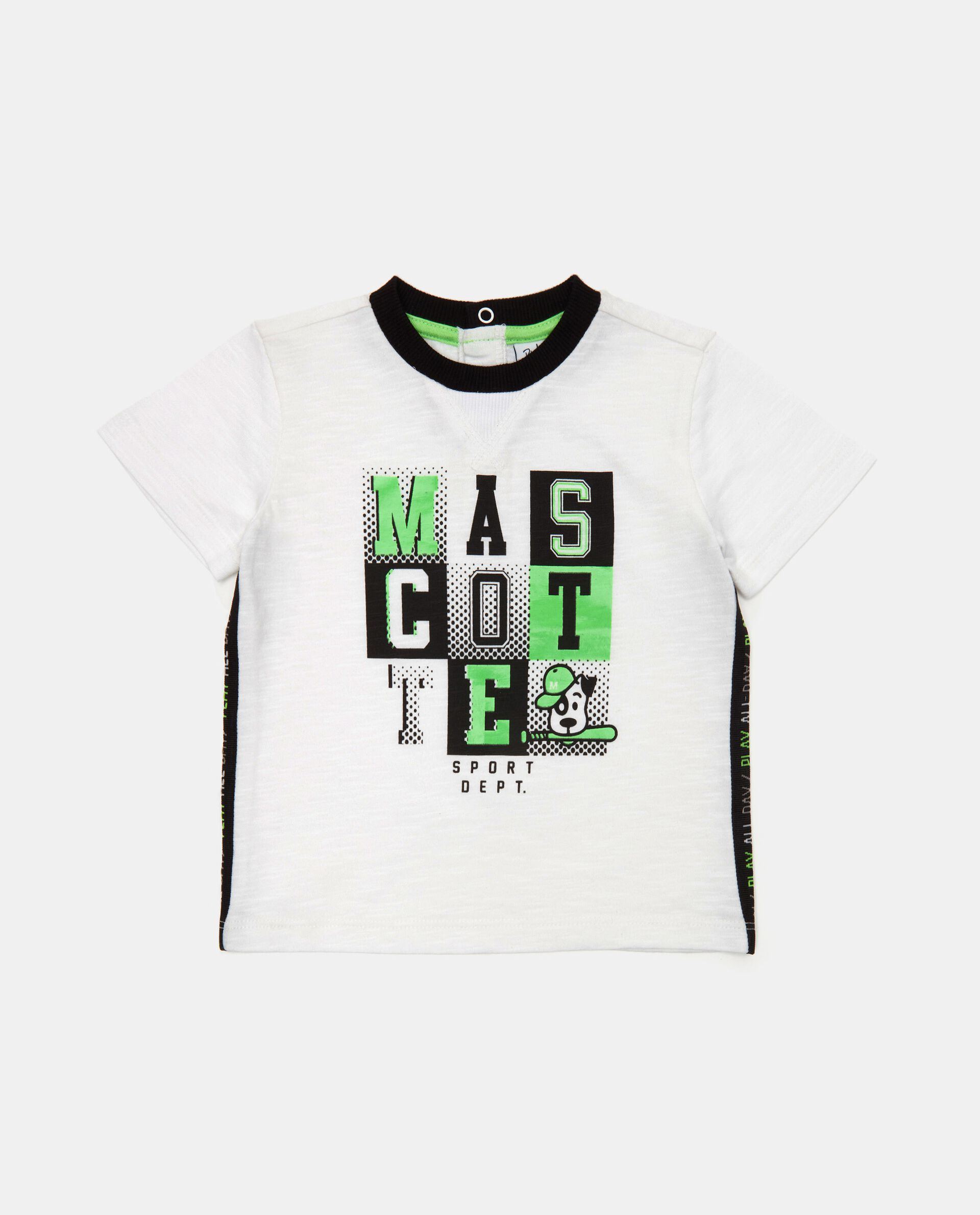 T-shirt con inserti a contrasto in cotone organico neonato
