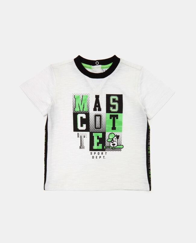 T-shirt con inserti a contrasto in cotone organico neonato carousel 0