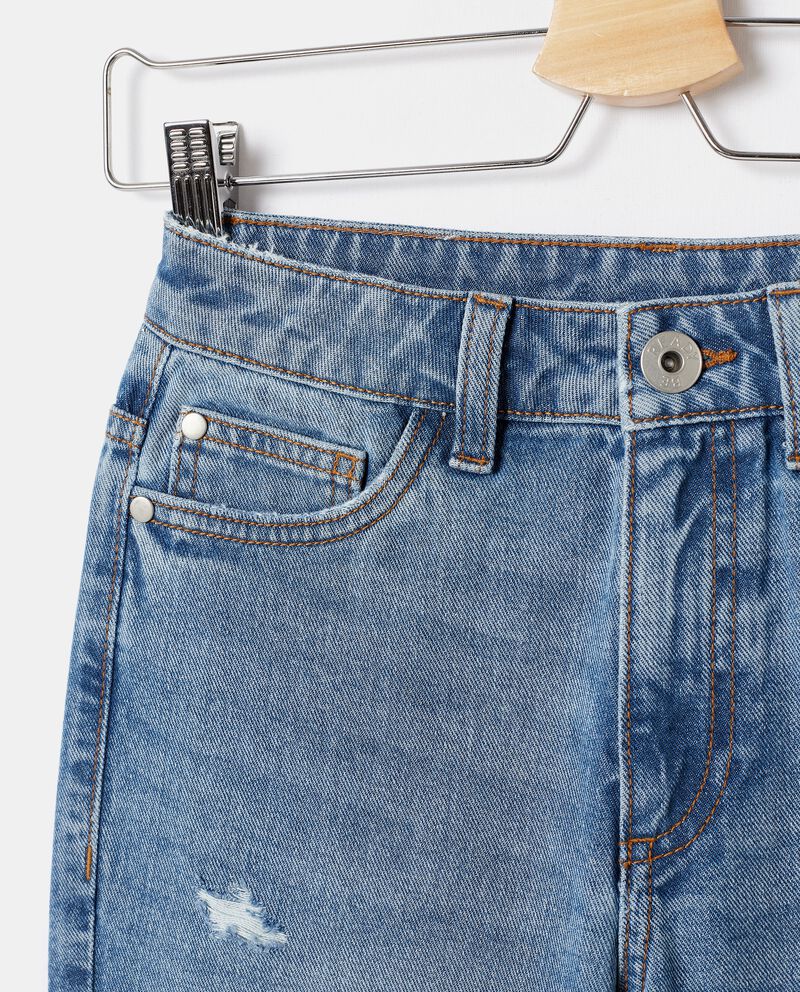 Jeans mom fit con strappi in puro cotone ragazza single tile 1 