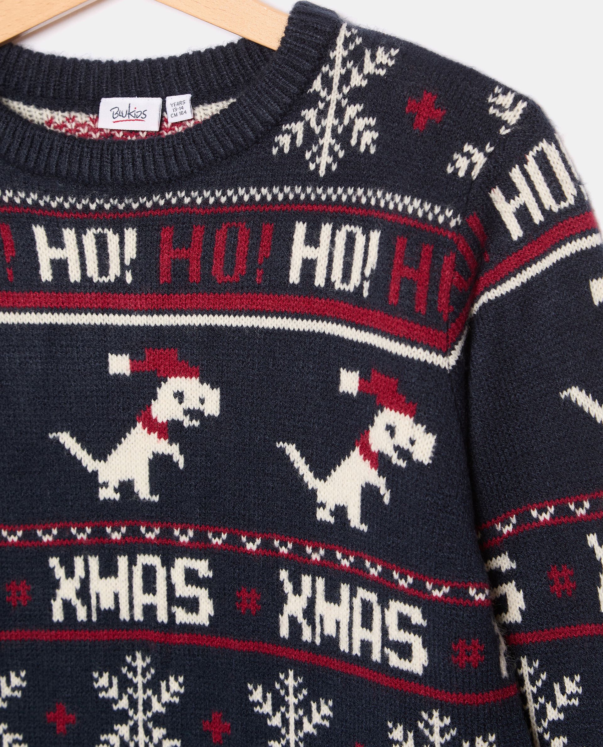 Girocollo tricot con decori natalizi ragazzo