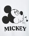 Felpa girocollo stampa Mickey Mouse in cotone elasticizzato ragazza