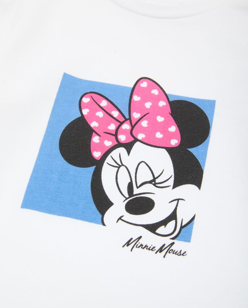 Maglietta con stampa Minnie in cotone elasticizzato neonata single tile 1 null