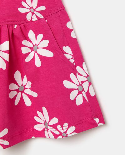 Gonna pantalone in cotone elasticizzato con stampa fiori bambina detail 1