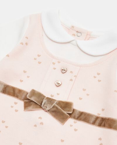 Tutina con cintura applicata per neonato in puro cotone detail 1