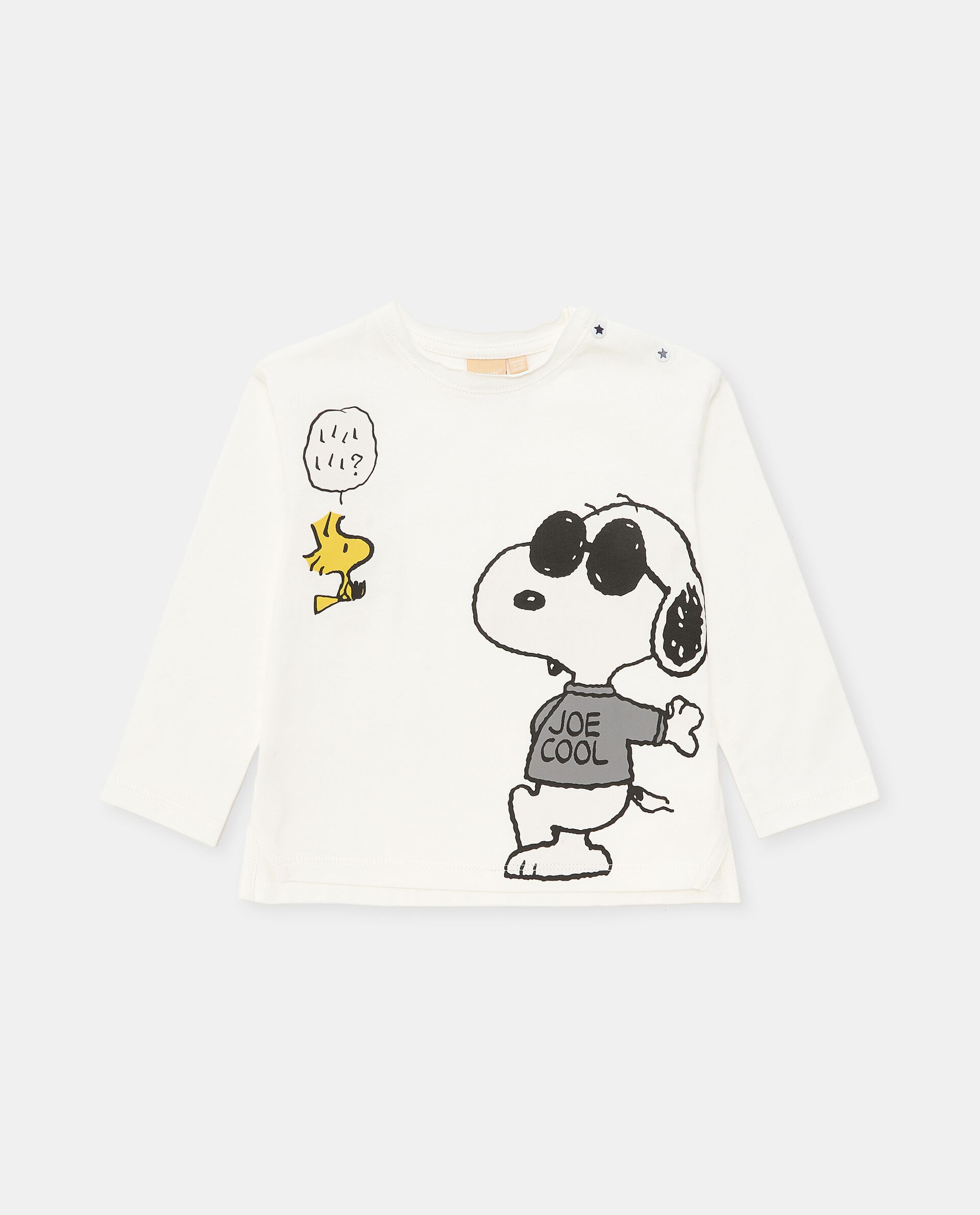 T-shirt con stampa Snoopy in puro cotone neonato
