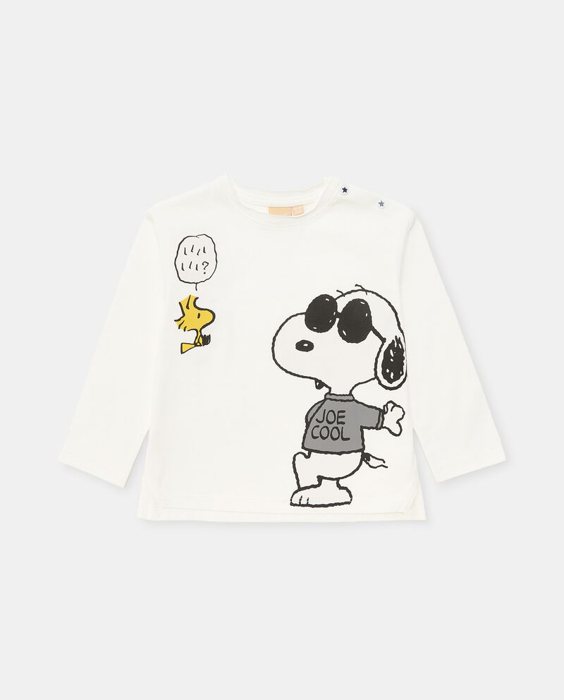 T-shirt con stampa Snoopy in puro cotone neonato cover