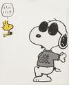 T-shirt con stampa Snoopy in puro cotone neonato