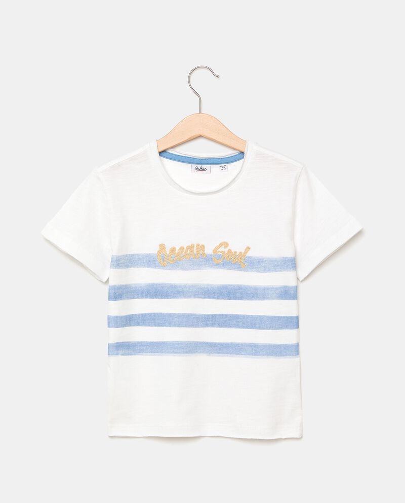 T-shirt con stampa in puro cotone bambino single tile 0 cotone