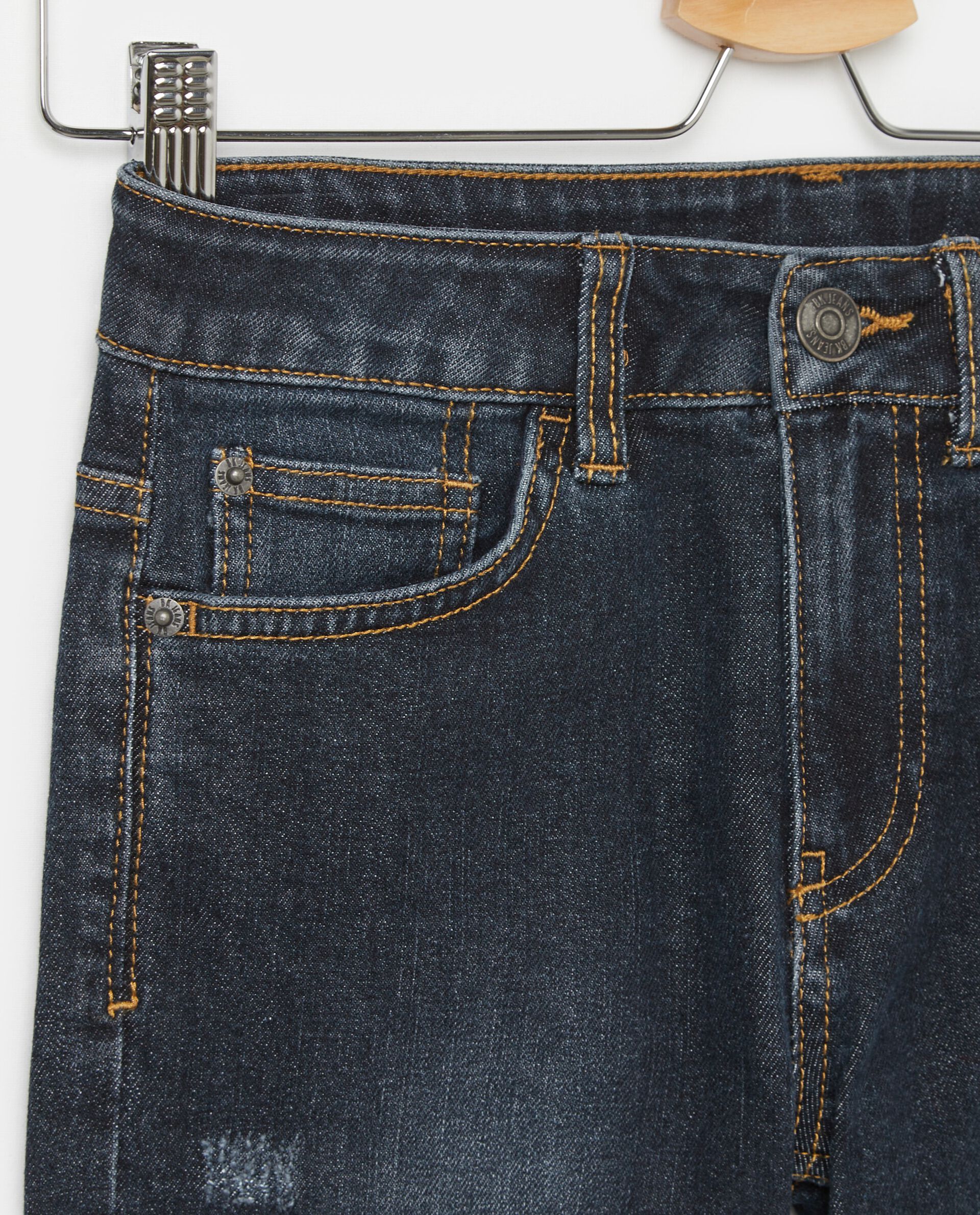 Jeans straight con lavaggio stone in misto cotone ragazzo