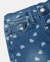 Jeans con stampa all over misto cotone neonata