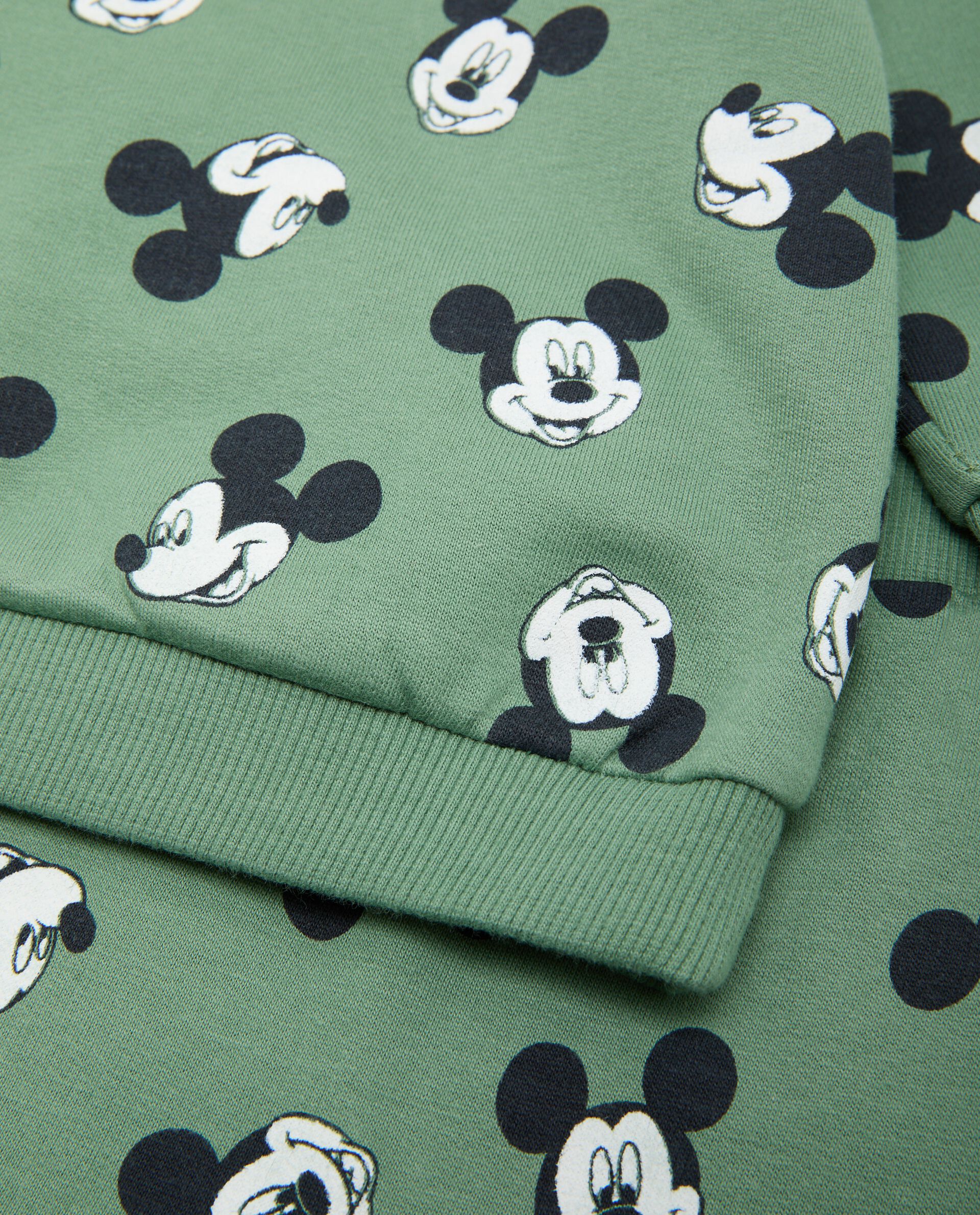 Set felpa e pantaloni con stampa Mickey Mouse in puro cotone neonato
